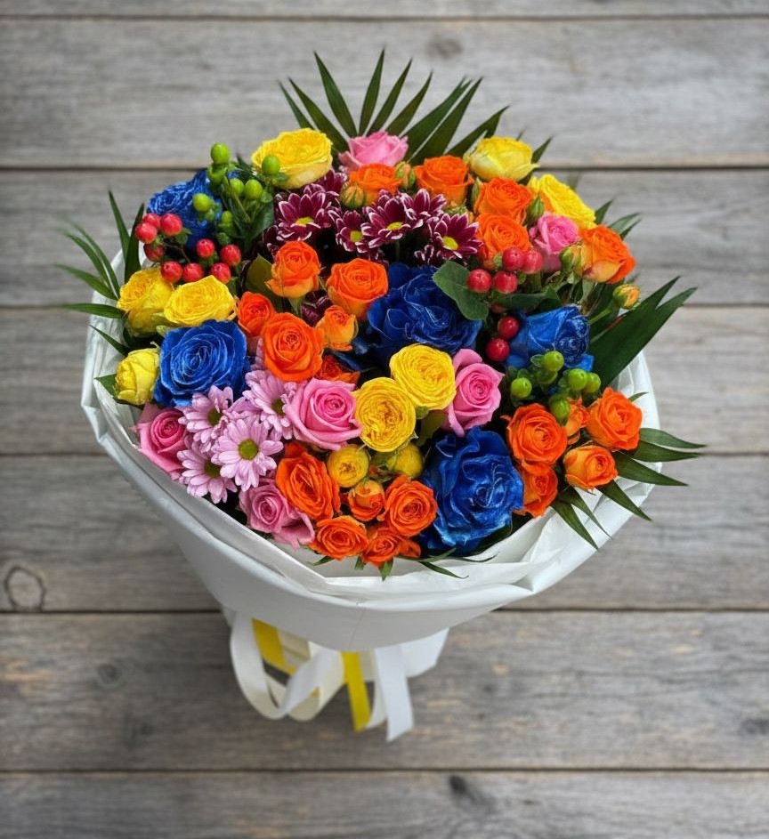 Букет цветов из: Розы и Хризантемы в Приволжском Республики Марий Эл