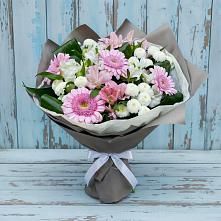 Букет цветов из:  Герберы, Альстромерии и Хризантемы в Приволжском Республики Марий Эл