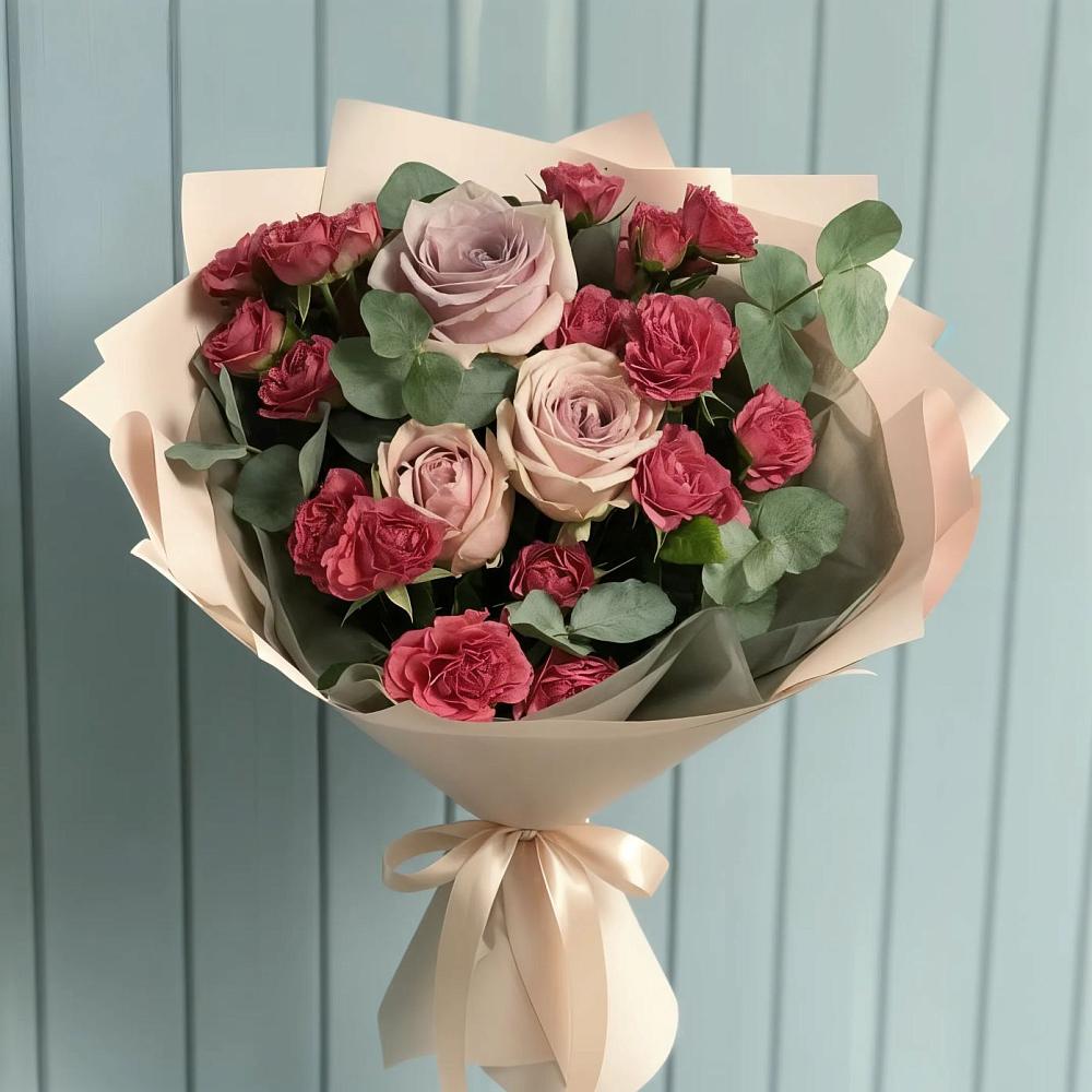 Букет цветов из: Гвоздики и Розы в Приволжском Республики Марий Эл