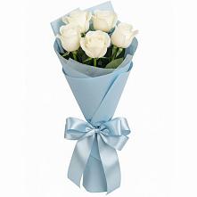 Букет 5 Белых роз Проуд в Приволжском Республики Марий Эл