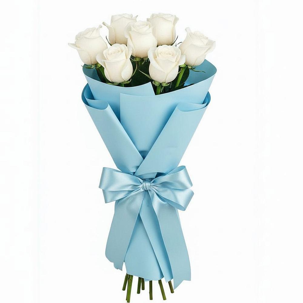 Букет 7 белых роз Проуд в Приволжском Республики Марий Эл