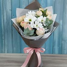 Букет цветов из:  Хризантемы и Розы #REPLACE_PRED# Приволжском Республики Марий Эл