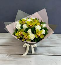 Букет цветов из:  Орхидеи и Розы #REPLACE_PRED# Приволжском Республики Марий Эл