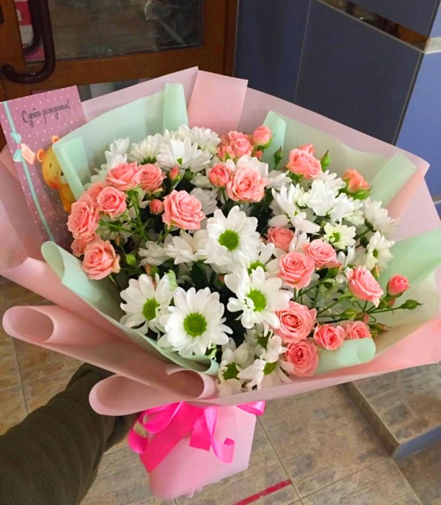 Букет цветов из: Розы и Хризантемы в Приволжском Республики Марий Эл