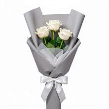 Букет 3 белые розы #REPLACE_PRED# Приволжском Республики Марий Эл