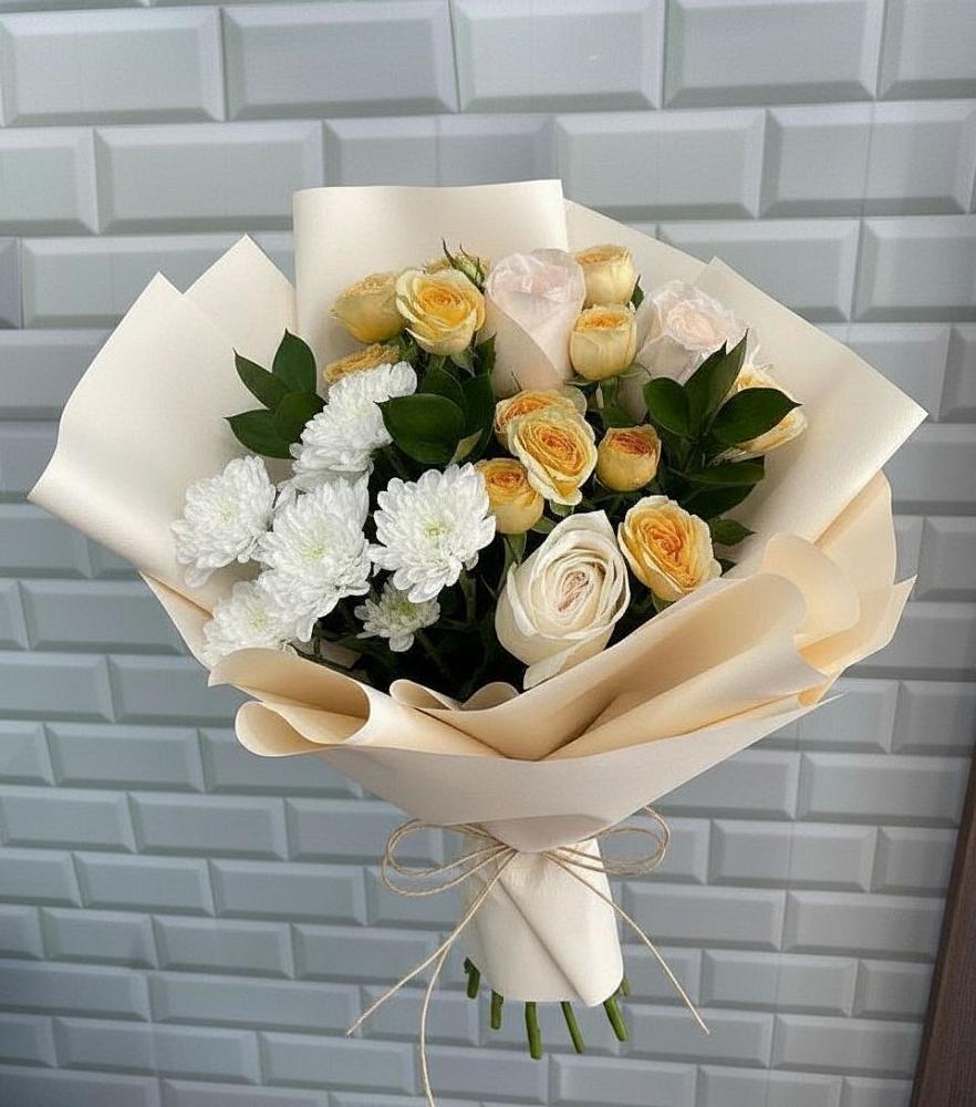 Букет цветов из: Розы и Хризантемы в Приволжском Республики Марий Эл