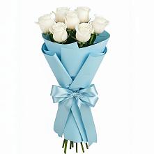 Букет 7 белых роз Проуд в Приволжском Республики Марий Эл