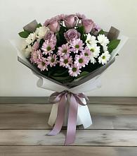 Букет цветов из:  Хризантемы и Розы в Приволжском Республики Марий Эл