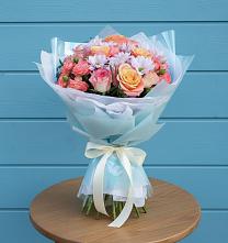 Букет цветов из:  Хризантемы и Розы #REPLACE_PRED# Приволжском Республики Марий Эл