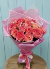 Букет 15 Розовых роз Равель в Приволжском Республики Марий Эл