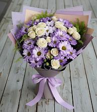 Букет цветов из:  Хризантемы и Розы в Приволжском Республики Марий Эл