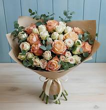 Букет цветов из:  Альстромерии и Розы в Приволжском Республики Марий Эл